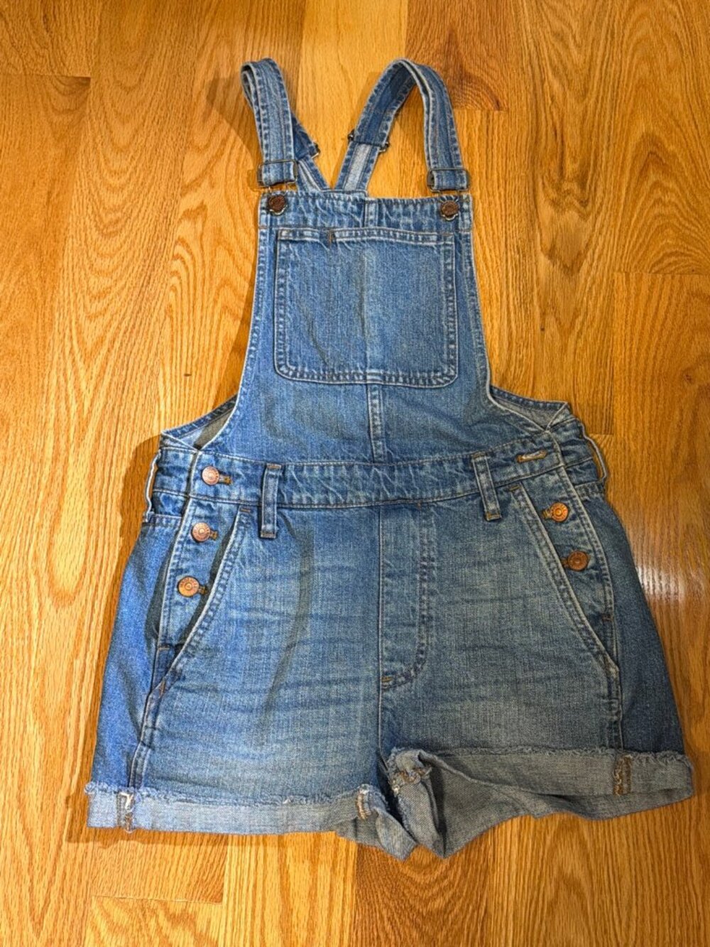 Madewell Adirondack Short Overalls XS Dawkins Wash